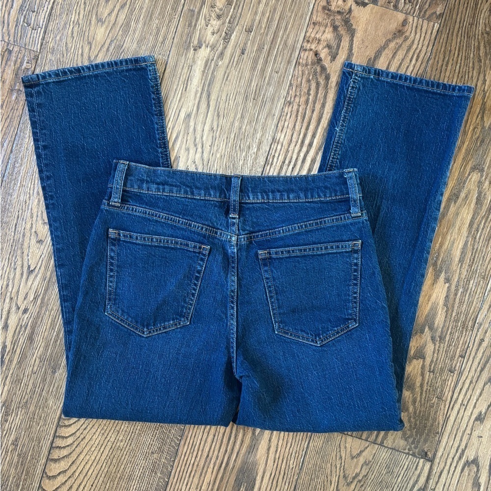 J.Crew Jeans Womens 26 Mid Rise Flare Crop Button Fly Dark Blue - Picture 3 of 7